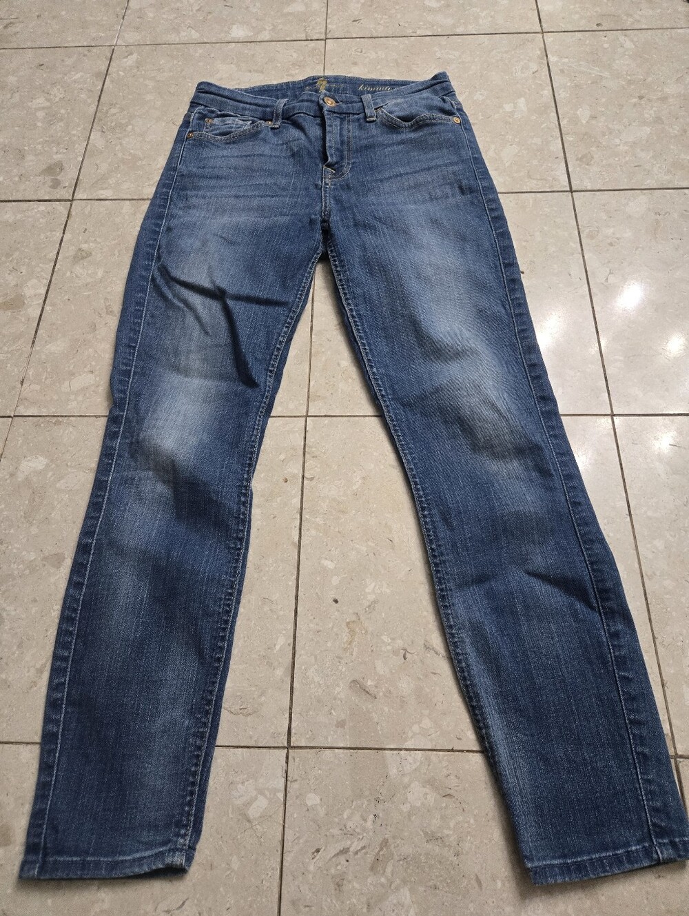 7 For All Mankind Kimmie Crop Blue Jeans - Women - 26